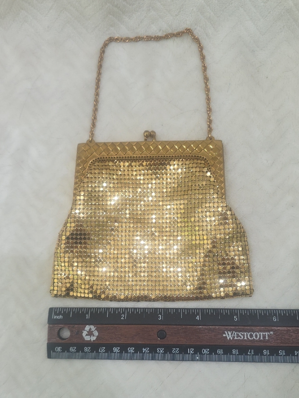 1950's Vintage Whiting & Davis Gold Mesh Evening Bag